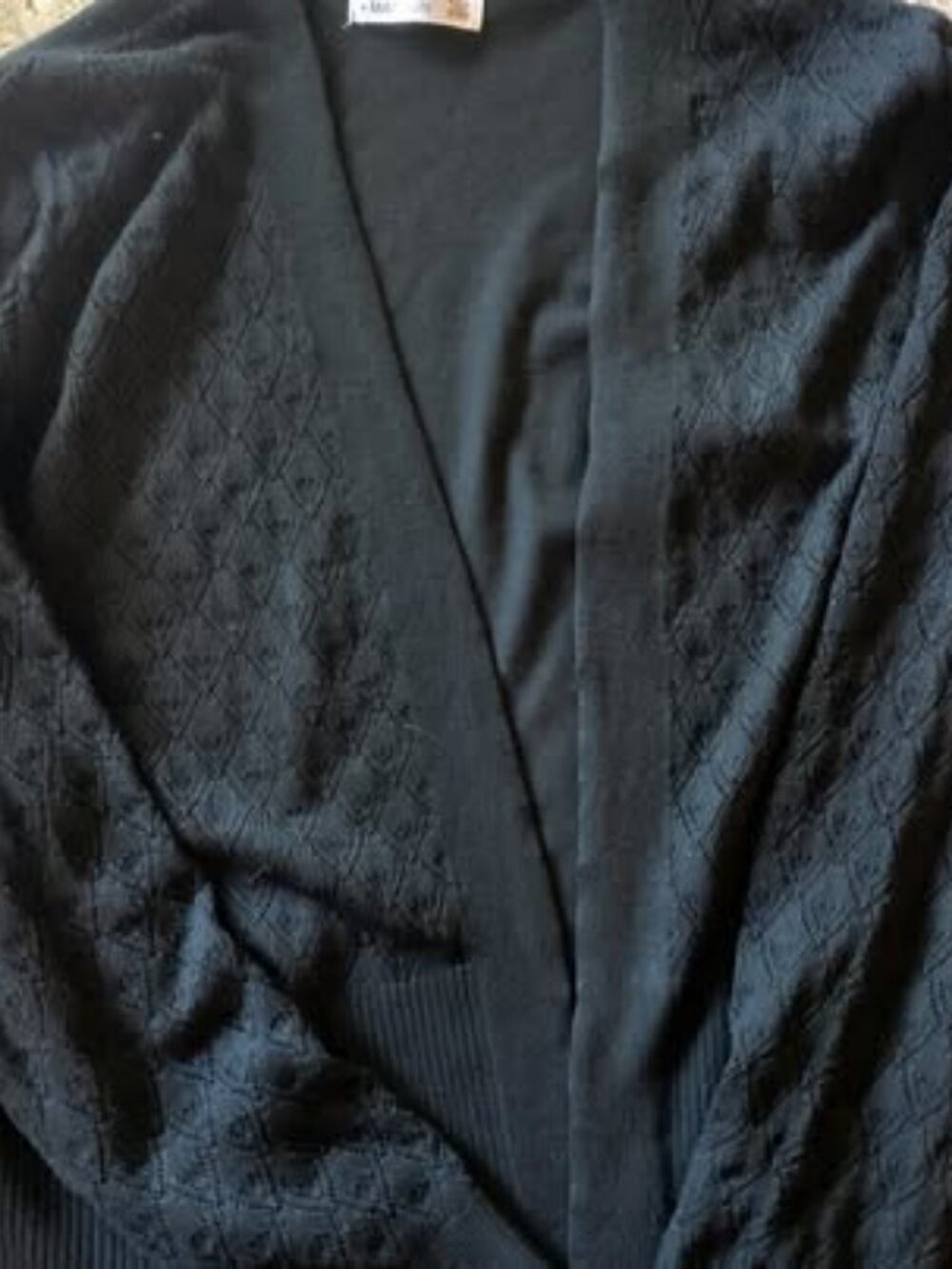 Womens petite large open cardigan - black